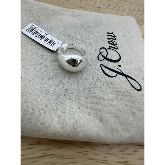 NWT J Crew Silver Sculpted Orb Mirror Ring Silver Size 5 BB495 - Picture 1 of 4